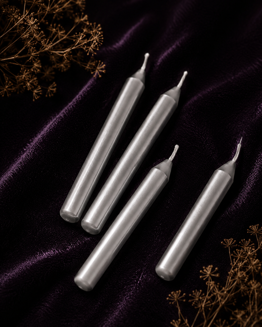 Ritual Candles ~ Silver, Set of 40