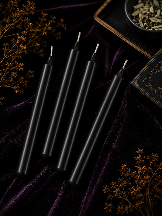 Ritual Candles ~ Black, Set of 40