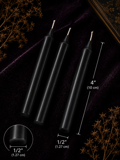 Ritual Candles ~ Black, Set of 40
