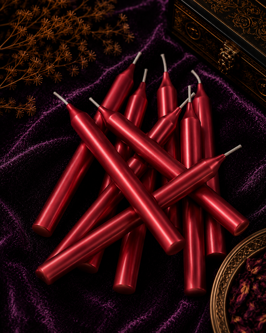 Ritual Candles ~ Red, Set of 20