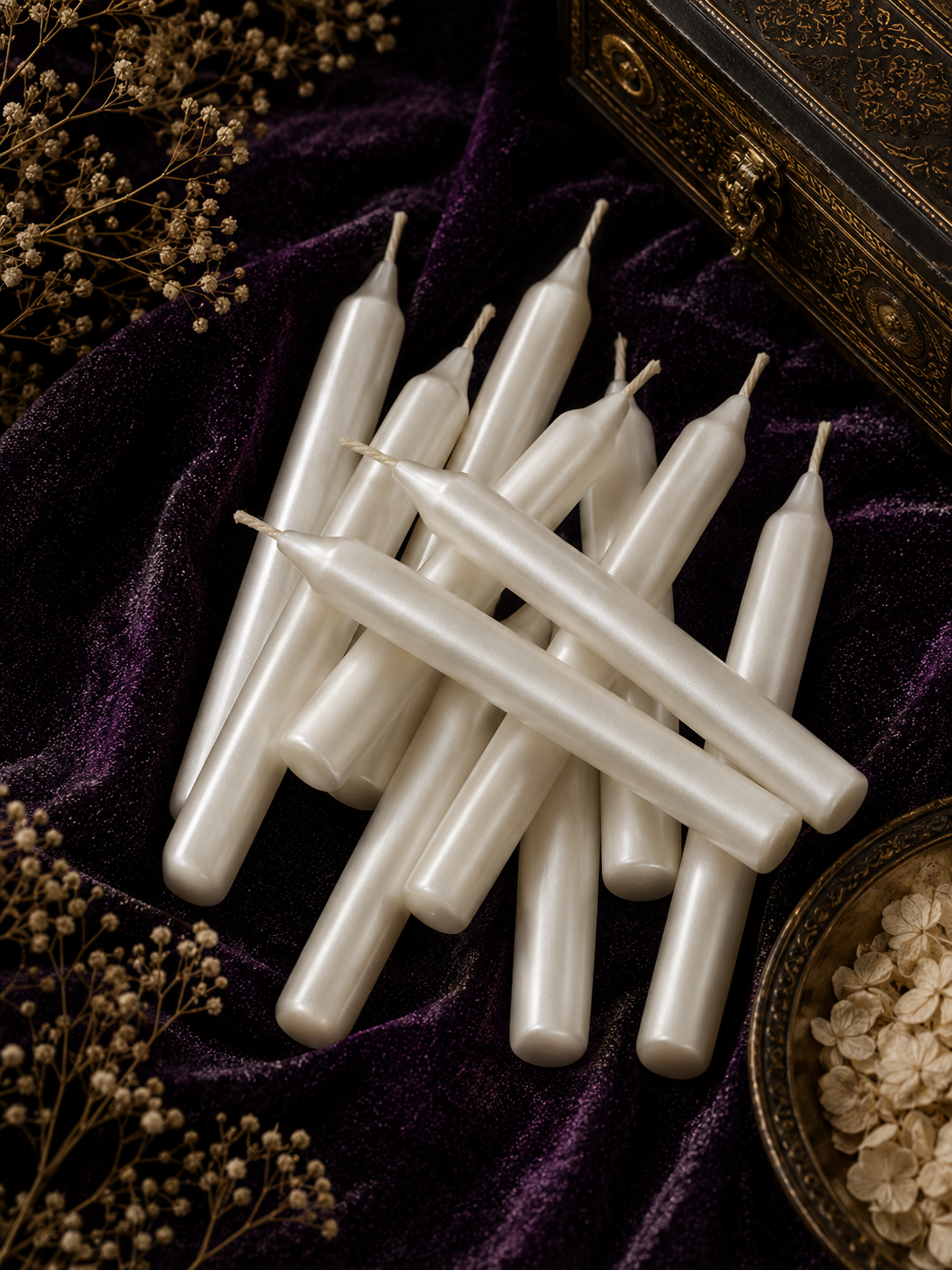 Ritual Candles ~ White, Set of 20