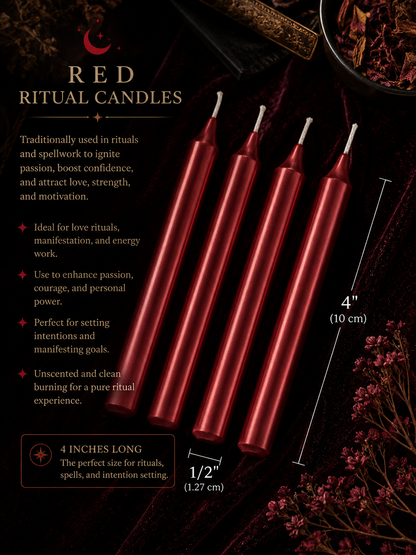 Ritual Candles ~ Red, Set of 20