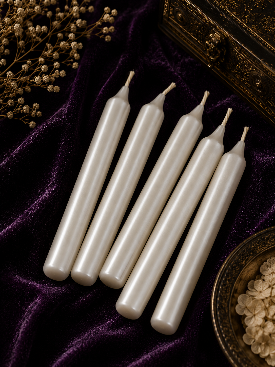 Ritual Candles ~ White, Set of 20