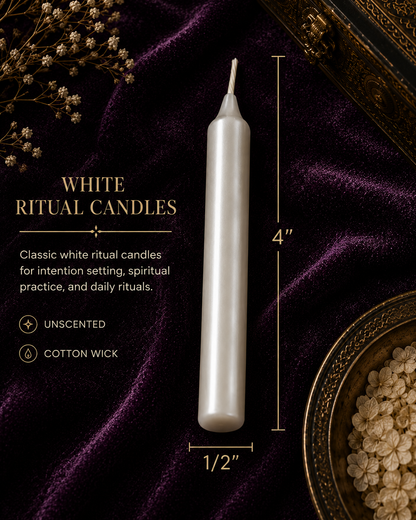 Ritual Candles ~ White, Set of 20