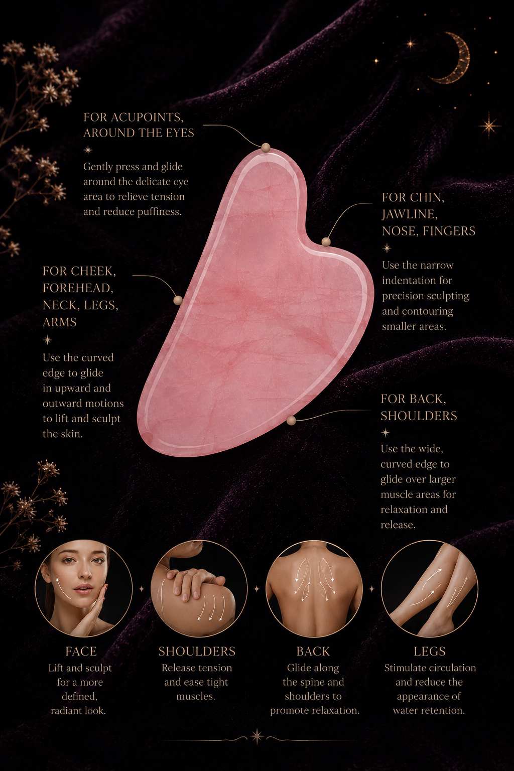 Rose Quartz Gua Sha ~ Ritual Facial Stone