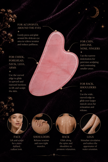 Rose Quartz Gua Sha ~ Ritual Facial Stone