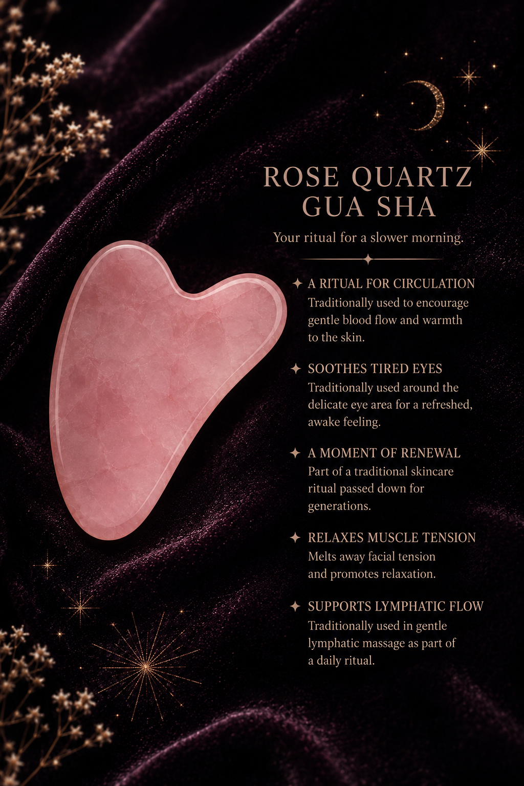 Rose Quartz Gua Sha ~ Ritual Facial Stone
