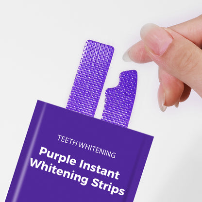 Purple Instant Teeth Whitening Strips – 30 Min Color Correcting Formula, Peroxide-Free &amp; Sensitive-Safe