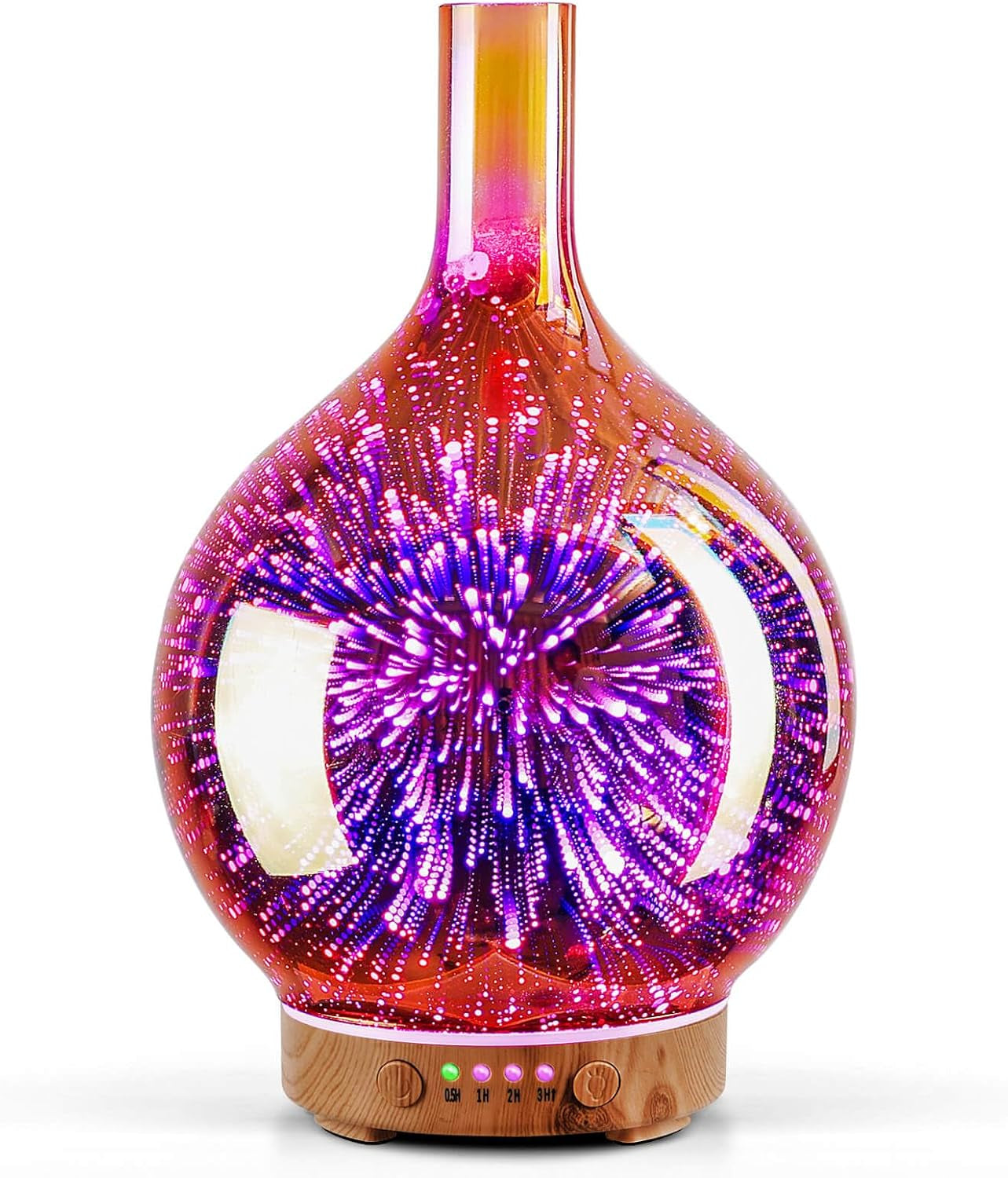 150Ml Handmade Essential Oil Diffuser 6H Runtime | Elegant Handmade Glass Aroma Diffuser with 7-Color Leds, Quiet Aromatherapy and Safe Auto Shut-Off, Perfect for Gifts