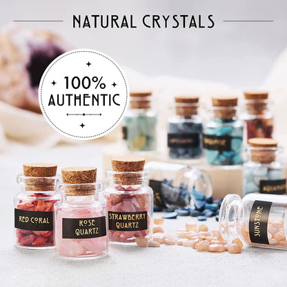 Bulk Crystals and Healing Stones 50 PCS - Real Mini Crystals for Spell Jars | Natural Crystals & Selenite Stick - Healing Crystal Set for Witchcraft Supplies - Beginners Set - Perfect Spiritual Gift